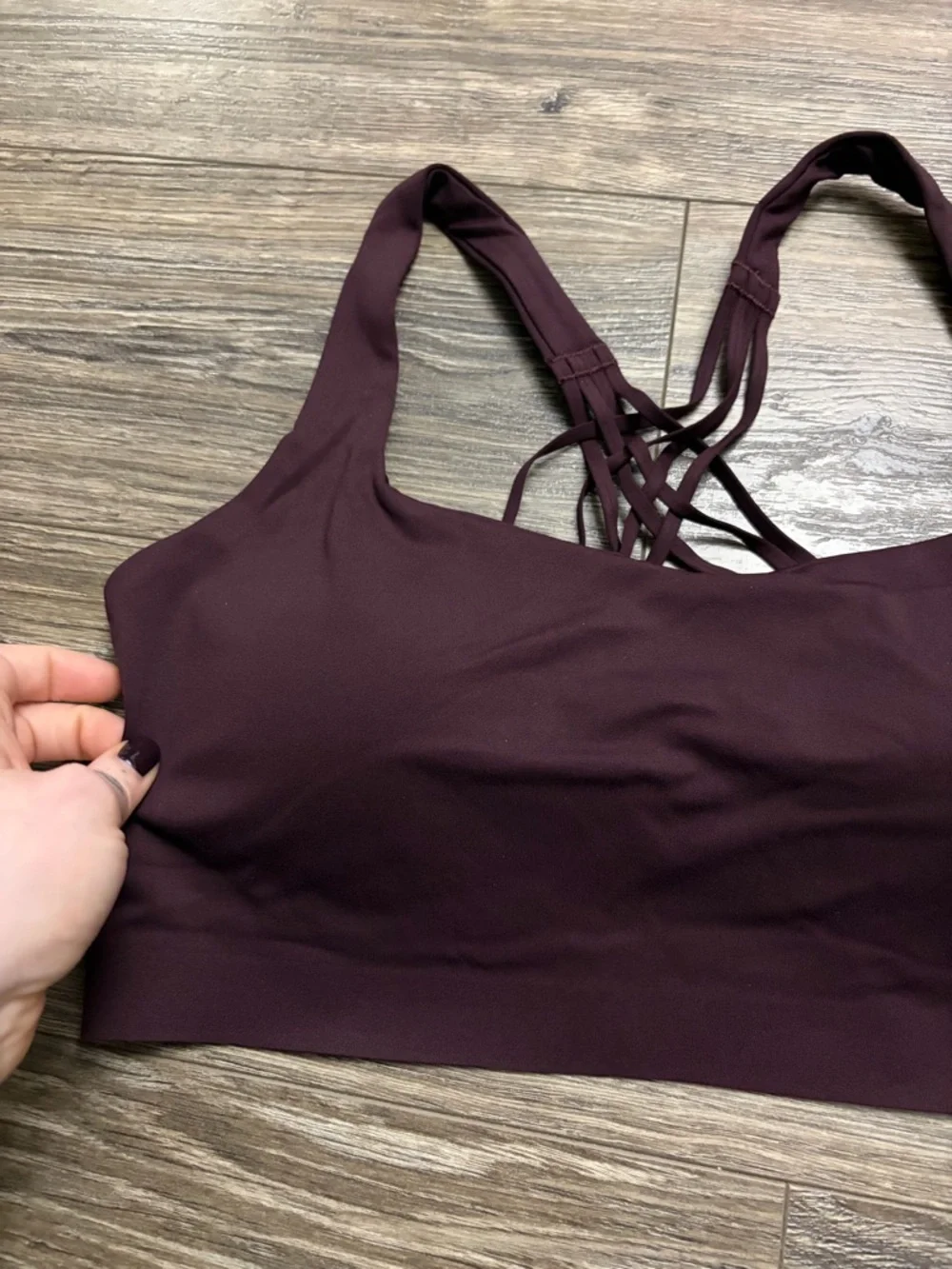 NWT Lululemon FlexyFlex Yoga Bra *Light Support, D-DDD Cups (Black Plum) L/XL